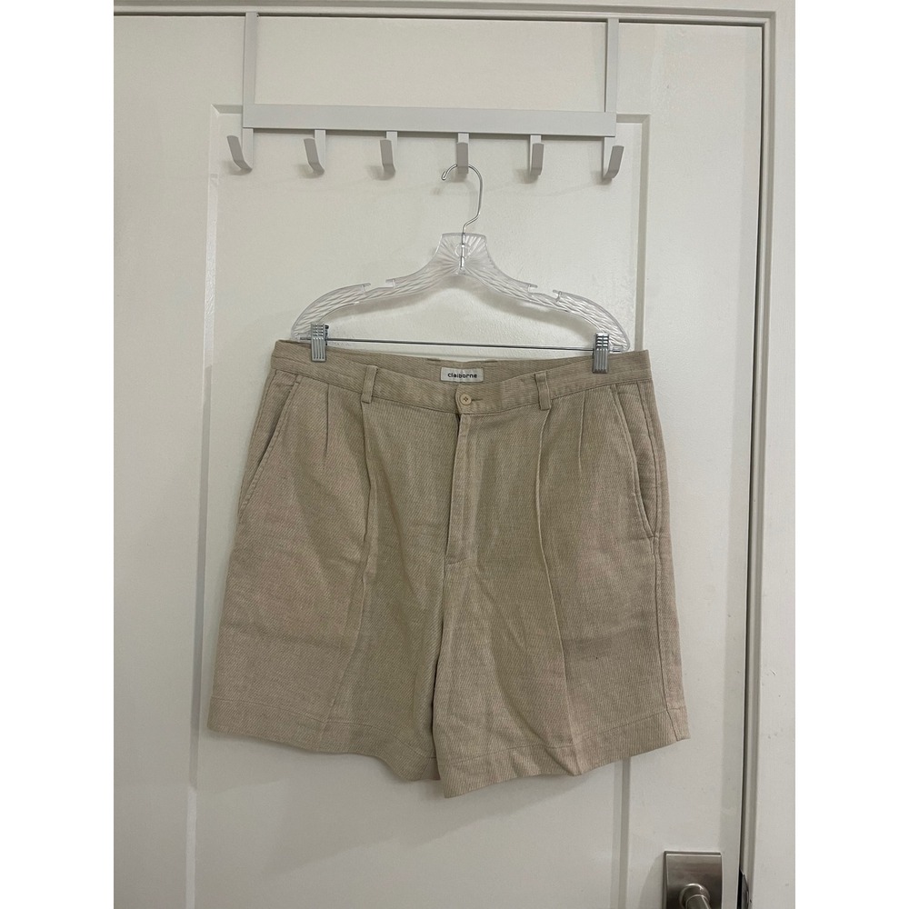 Vintage Claiborne Linen Blend Men's‎ Shorts Pleated Euro Preppy Old Money